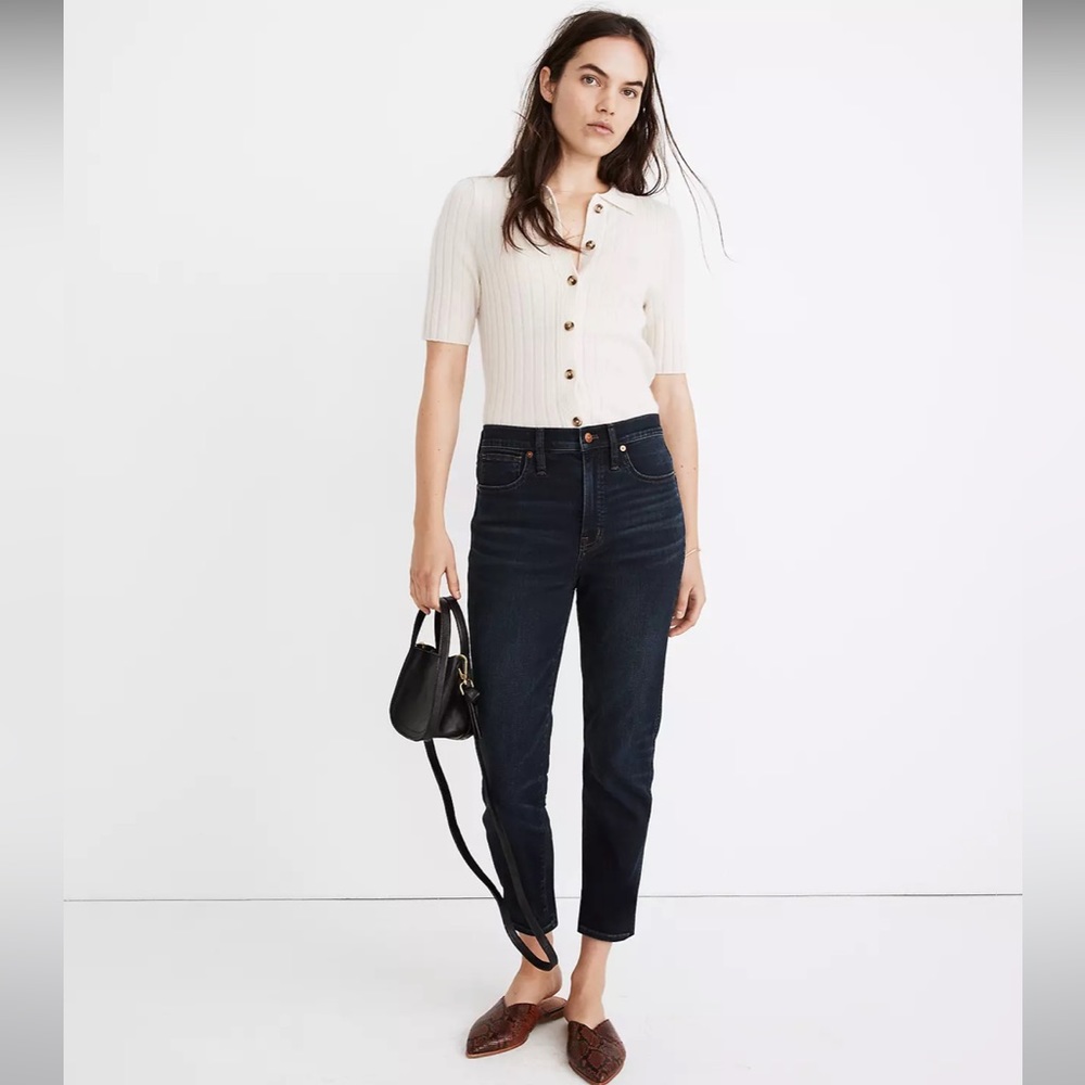 Madewell Roadtripper Stovepipe Jeans in Bilmoor Wash Tall MB703 Dark 30 Straight